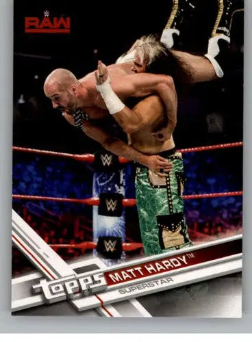 Wrestling trading card featuring Matt Hardy with original gloss from 2017 Topps Then Now Forever