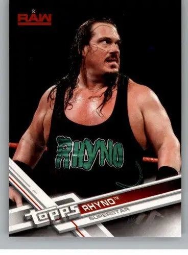 Original gloss Rhyno NM-MT collectible card featuring wrestler Rhyno in black tank top
