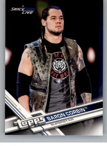 Original gloss WWE Baron Corbin Topps trading card from 2017 Then Now Forever series