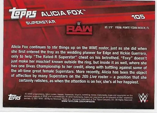 2017 Topps Then Now Forever Bronze #105 Alicia Fox NM-MT - Other