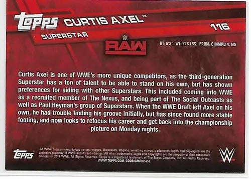 2017 Topps Then Now Forever Bronze #116 Curtis Axel NM-MT ID:3381 - Baseball Card Single