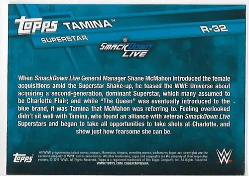 2017 Topps Then Now Forever Roster Updates #R-32 Tamina NM-MT ID:6263 - Wrestling Card Single