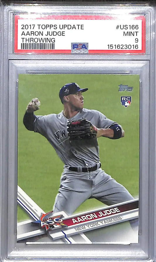 2017 Topps Update Throwing #US166 Aaron Judge PSA 9 MINT RC Rookie New York Yankees - Baseball Card Single