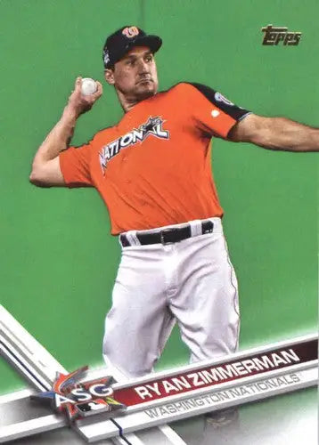 2017 Topps Update Ryan Zimmerman baseball card with original gloss in Nationals merchandise