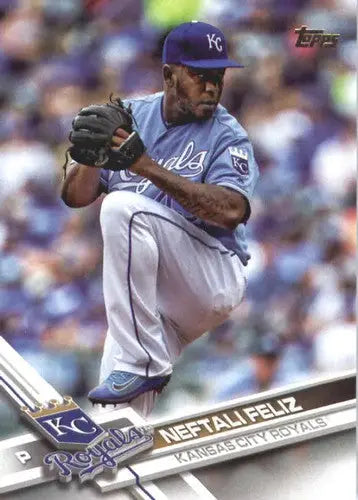 Original gloss US117 Neftali Feliz baseball card from 2017 Topps Update, NM-MT condition