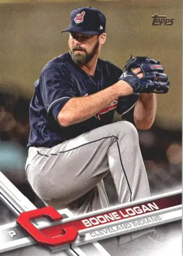 Original gloss Boone Logan baseball card from 2017 Topps Update NM-MT Indians