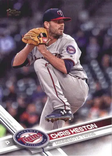 Original gloss of 2017 Topps Update US204 Chris Heston baseball card with Twins ID 5813