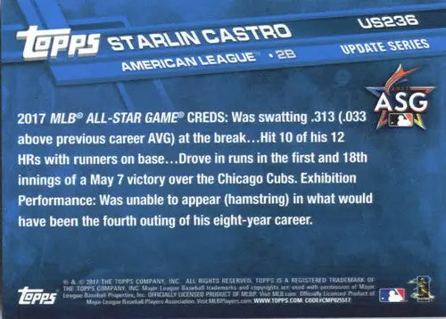 2017 Topps Update #US236 Starlin Castro NM-MT Yankees ID:5833 - Baseball Card Single