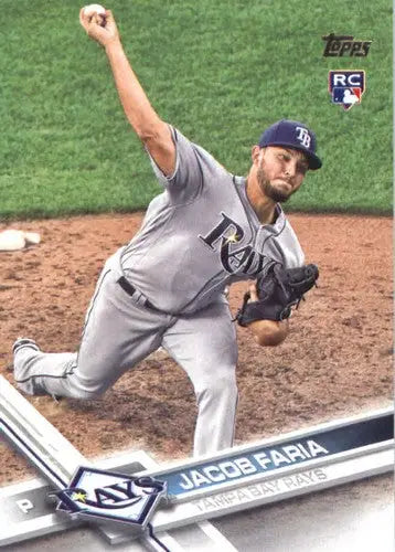 Original gloss 2017 Topps Update US240 Jacob Faria rookie baseball card