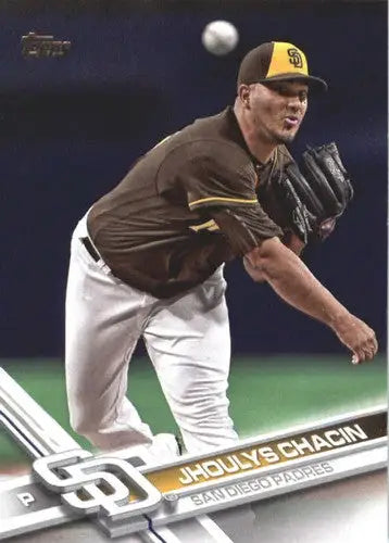 2017 Topps Update Jhoulys Chacin baseball card with original gloss featuring Padres