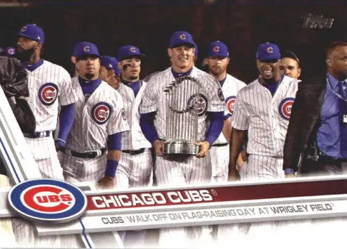 Original gloss US44 Chicago Cubs baseball card from 2017 Topps Update product