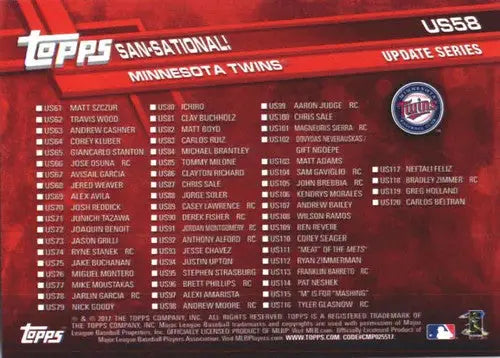 2017 Topps Update #US58 Ervin Santana NM-MT Twins ID:5710 - Baseball Card Single