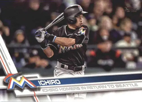 Original gloss Ichiro baseball card from Topps Update US80 Ichiro 2017 Marlins