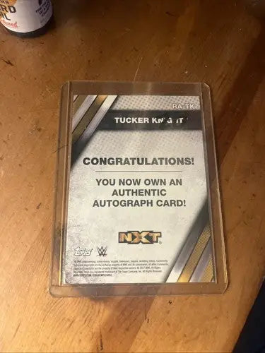 Tucker Knight autograph card from 2017 Topps WWE NXT collection