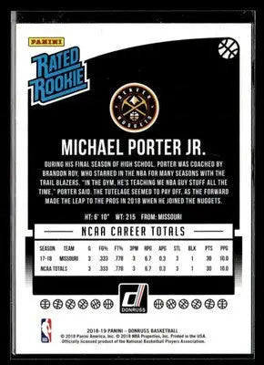 2018-19 Donruss #182 Michael Porter Jr. - Basketball Card Single