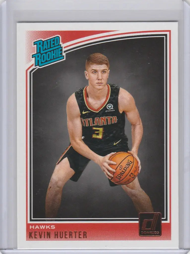 Basketball trading card of Kevin Huerter, Atlanta Hawks, 2018-19 Donruss #184