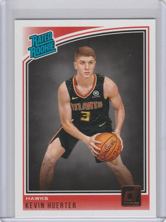 Basketball trading card of Kevin Huerter, Atlanta Hawks, 2018-19 Donruss #184