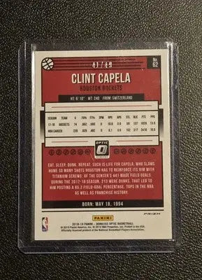 2018-19 Donruss Optic #62 Clint Capela Blue #/49 - Basketball Card Single