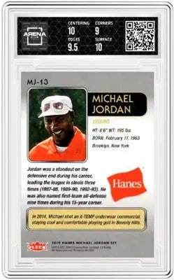 Graded Michael Jordan trading card from 2018-19 Fleer Hanes MJ Michael collection