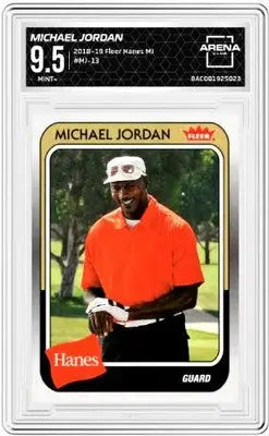 Graded Michael Jordan Fleer Hanes MJ Michael baseball card in excellent condition