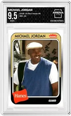 Graded Fleer Hanes MJ Michael Jordan Arena Club baseball card 9.5 for collectors