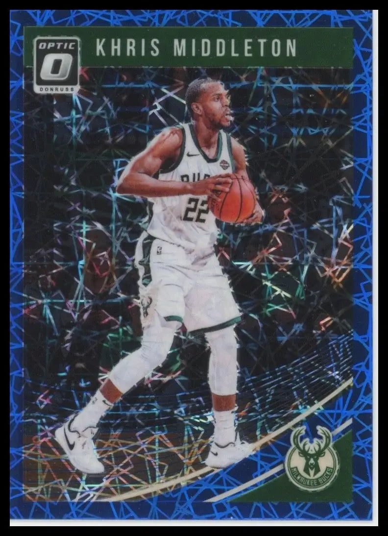 2018-19 Panini Donruss Optic BLue Velocity Khris Middleton #75 Milwaukee Bucks
