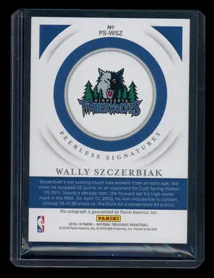 2018-19 Panini National Treasures Peerless Auto Wally Szczerbiak #PS-WSZ 42/99