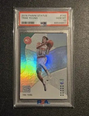 2018-19 Panini Status #142 Trae Young RC PSA 10 - Basketball Card Single