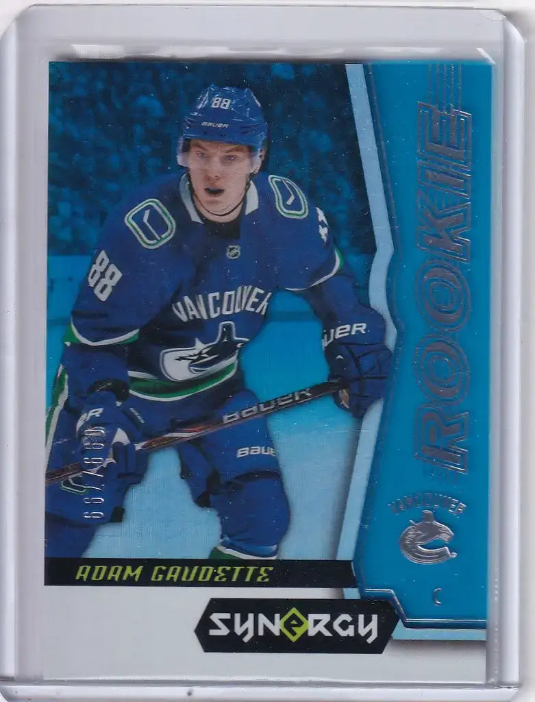 2018-19 Synergy Blue #51 Adam Gaudette Vancouver Canucks 99/799