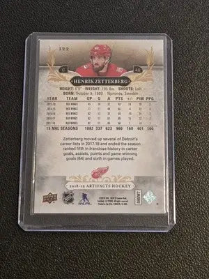2018-19 Upper Deck Artifacts #122 Henrik Zetterberg Emerald #/99 - Hockey Card Single