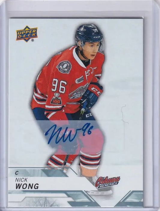 2018-19 Upper Deck CHL Auto #76 Nick Wong Oshawa Generals - Hockey Card Single
