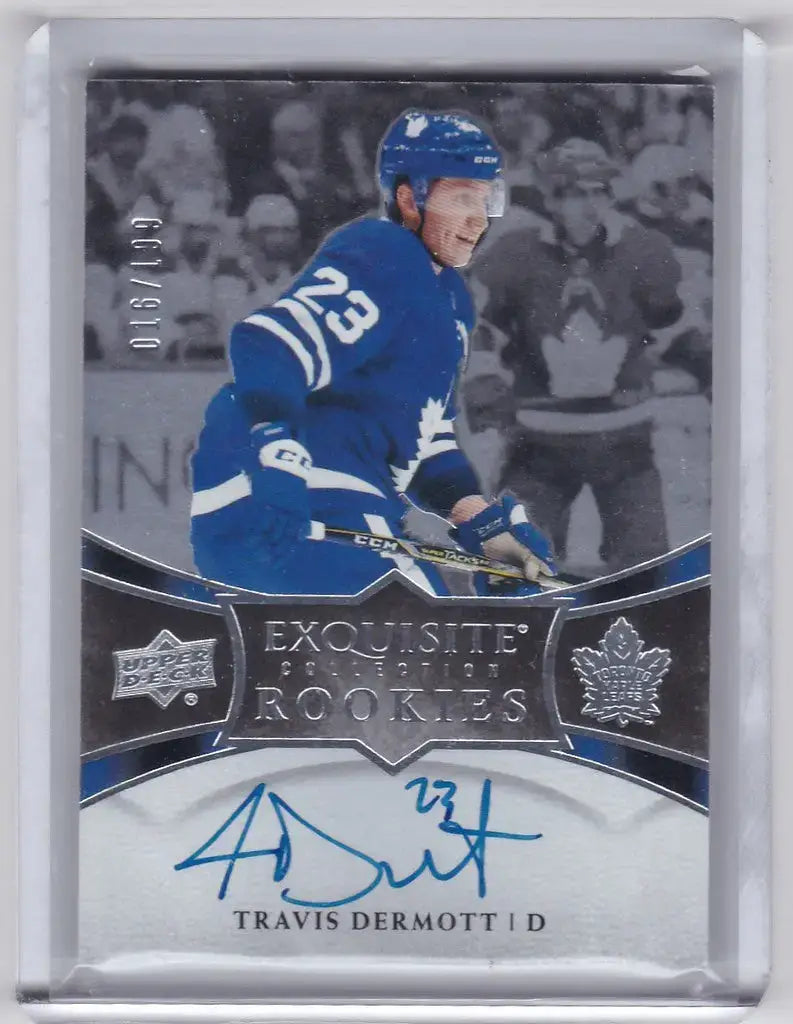 2018-19 Upper Deck Exquisite Rookie Auto Travis Dermott 16/199 Maple Leafs