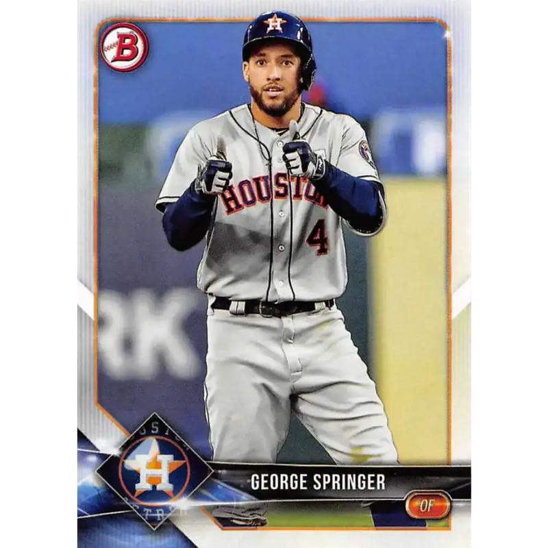 2018 Bowman #14 George Springer NM-MT Houston Astros Baseball Card - Baseball Card Single