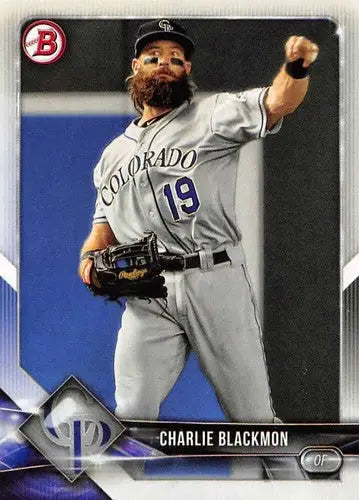 Original gloss baseball trading card featuring Charlie Blackmon NM-MT Rockies