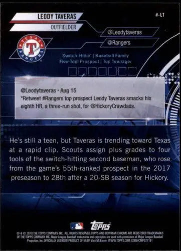 2018 Bowman #BowmanTrending ##-LT Leody Taveras NM-MT Rangers - Baseball Card Single