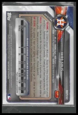 2018 Bowman Chrome #BCP232 Jairo Solis Prospects Purple Shimmer Refractor #/655
