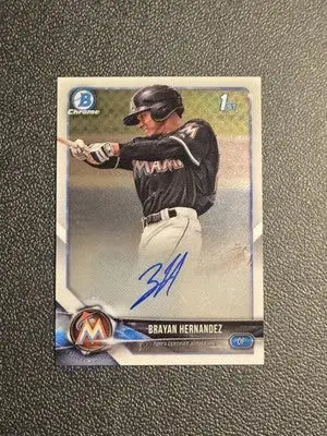 2018 Bowman Chrome #CPA-BHE Brayan Hernandez Prospects Autographs - Baseball Card Single