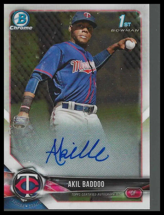 2018 Bowman Chrome Prospects Autographs #BCPA-AB Akil Baddoo - Baseball Card Single