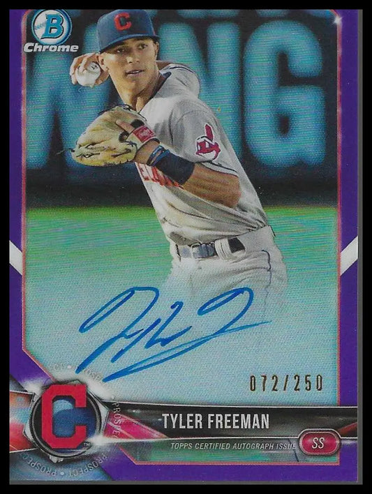 2018 Bowman Chrome Prospects Autographs #BCPA-TF Tyler Freeman - Baseball Card Single
