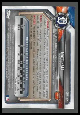 2018 Bowman Chrome Prospects Autographs #CPA-MH Matt Hall