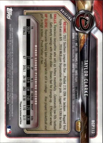 Baseball card back from 2018 Bowman Chrome Prospects featuring original gloss and Simply Sandoval