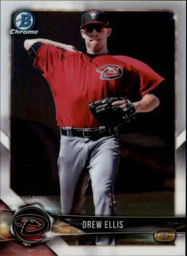 Original gloss Drew Ellis baseball card from Bowman Chrome Prospects 2018 Diamondbacks