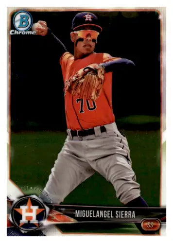 Baseball card of Miguelangel Sierra from 2018 Bowman Chrome Prospects series