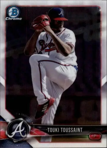 Original gloss baseball card featuring BCP71 Touki Toussaint from Bowman Chrome 2018