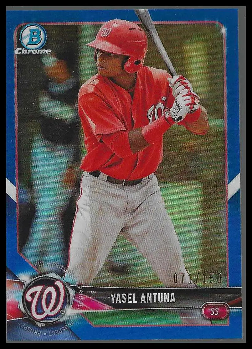 2018 Bowman Chrome Prospects Blue Refractor #BCP173 Yasel Antuna #71/150