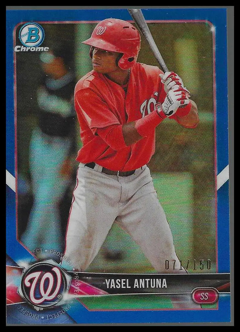 2018 Bowman Chrome Prospects Blue Refractor #BCP173 Yasel Antuna #71/150