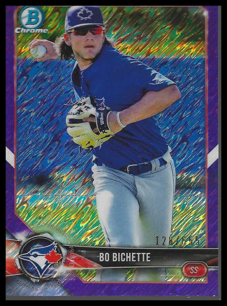 2018 Bowman Chrome Prospects Prpl Shimmer Refractor #BCP199 Bo Bichette #128/655