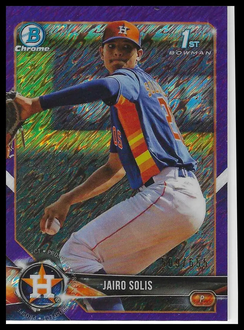 2018 Bowman Chrome Prospects Purple Shimmer Refractor #BCP232 Jairo Solis