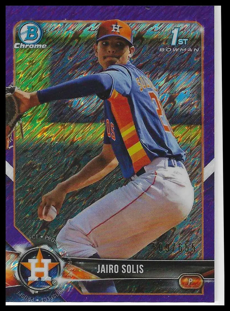 2018 Bowman Chrome Prospects Purple Shimmer Refractor #BCP232 Jairo Solis