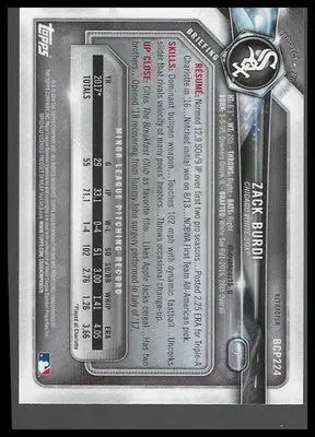 2018 Bowman Chrome Prospects Refractor #BCP224 Zack Burdi #246/499